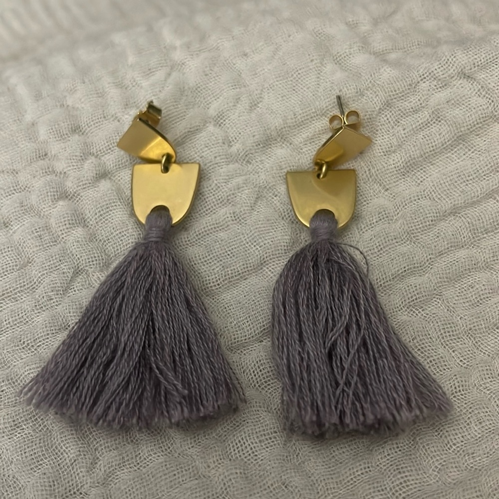Madewell Dusted Lavender Tassel Earrings